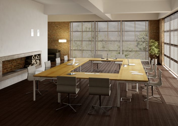 Salle de réunion Table de reunion mélaminé & stratifié Ubia mobilier bureau IDEA MEETING (11)