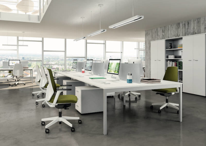 Bureaux mélaminé pieds métal- Ubia mobilier bureau