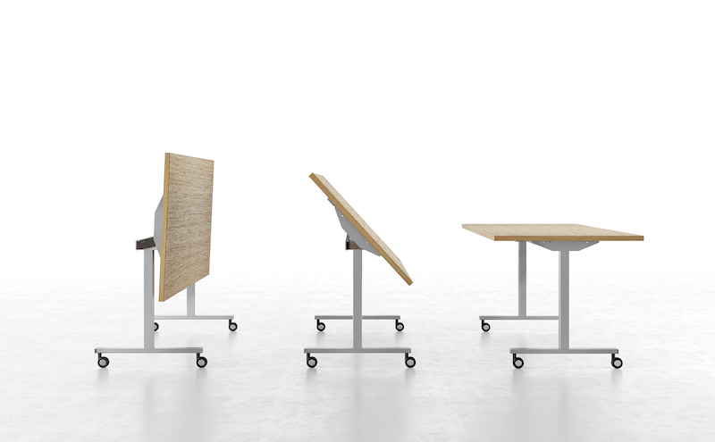 Table De Réunion Pliable Mobile - Plateau 25 Mm, Roues 360°, Charge 710 Lbs - Pour Bureau, Salle De Conférence, école